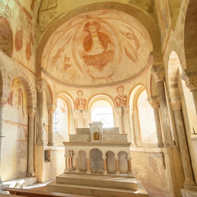 View of the choir of Notre-Dame de Gourdon church