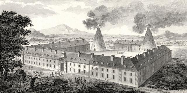 View of the Queen's crystal factory in Le Creusot, 1787