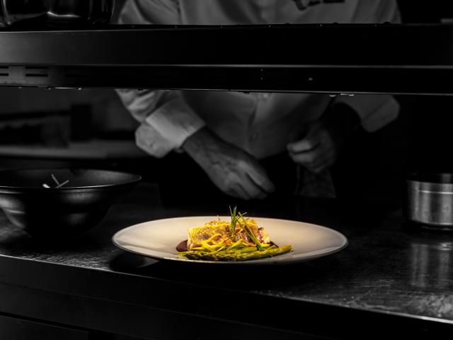 In the kitchen at Restaurant du Château, Saint-Sernin-du-Bois.