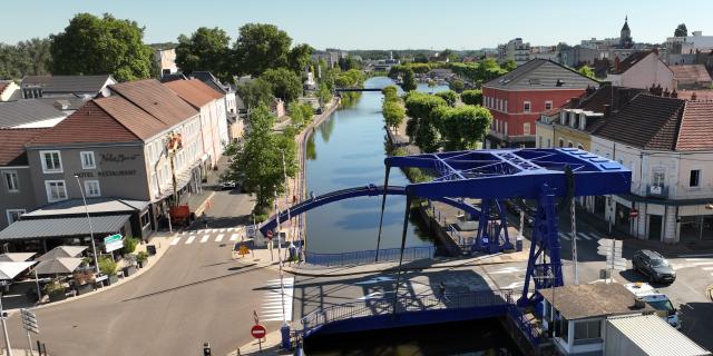 The canal and lift bridge, Montceau-les-Mines.