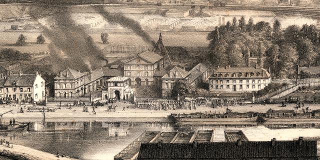 La maison d'administration et les bureaux en 1857, Montceau-les-Mines.